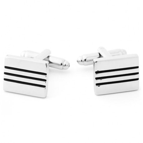 Bouton de manchette argent